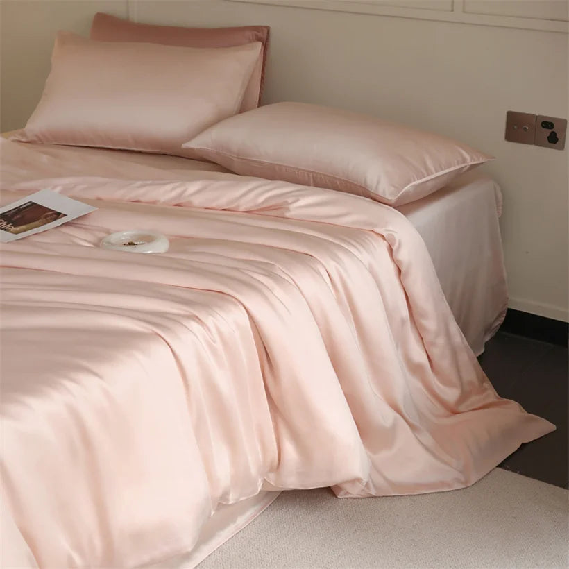 Parure de Lit Luxe en Soie de Mûrier 100% Naturelle – Housse de Couette, Drap et Taies | Twin, Double, Queen, King Size