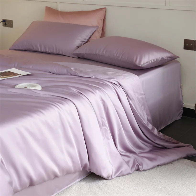 Parure de Lit Luxe en Soie de Mûrier 100% Naturelle – Housse de Couette, Drap et Taies | Twin, Double, Queen, King Size