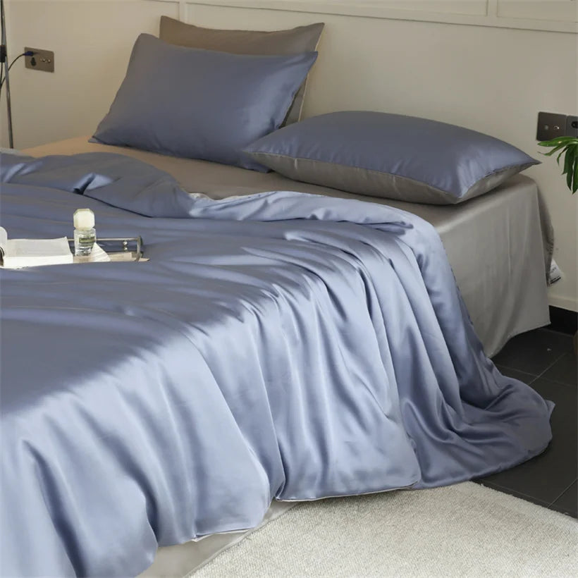 Parure de Lit Luxe en Soie de Mûrier 100% Naturelle – Housse de Couette, Drap et Taies | Twin, Double, Queen, King Size