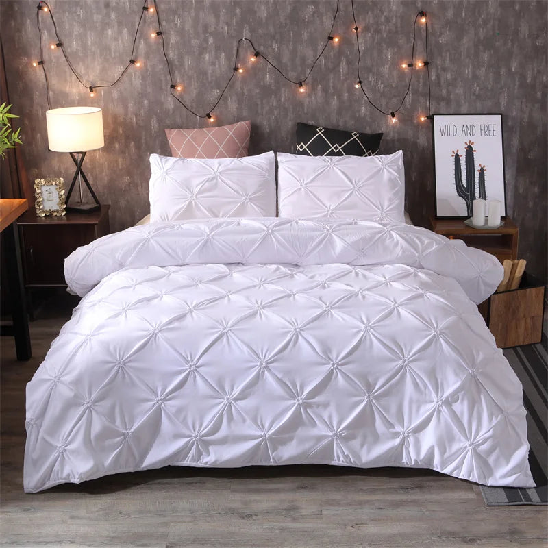 Parure de lit en satin – Housse de couette + 2 taies d’oreiller (plusieurs tailles)