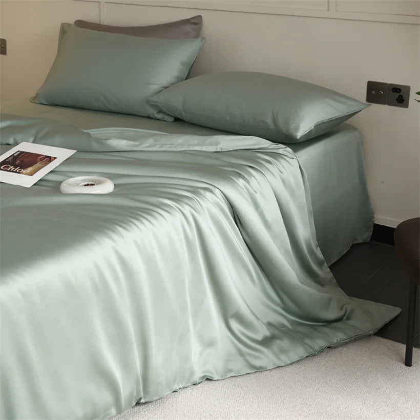 Parure de Lit Luxe en Soie de Mûrier 100% Naturelle – Housse de Couette, Drap et Taies | Twin, Double, Queen, King Size