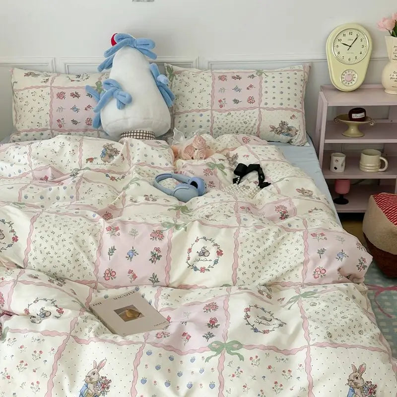 Parure de lit patchwork  – Ensemble housse de couette et taies d’oreiller en coton doux – Tailles Twin, Full & Queen