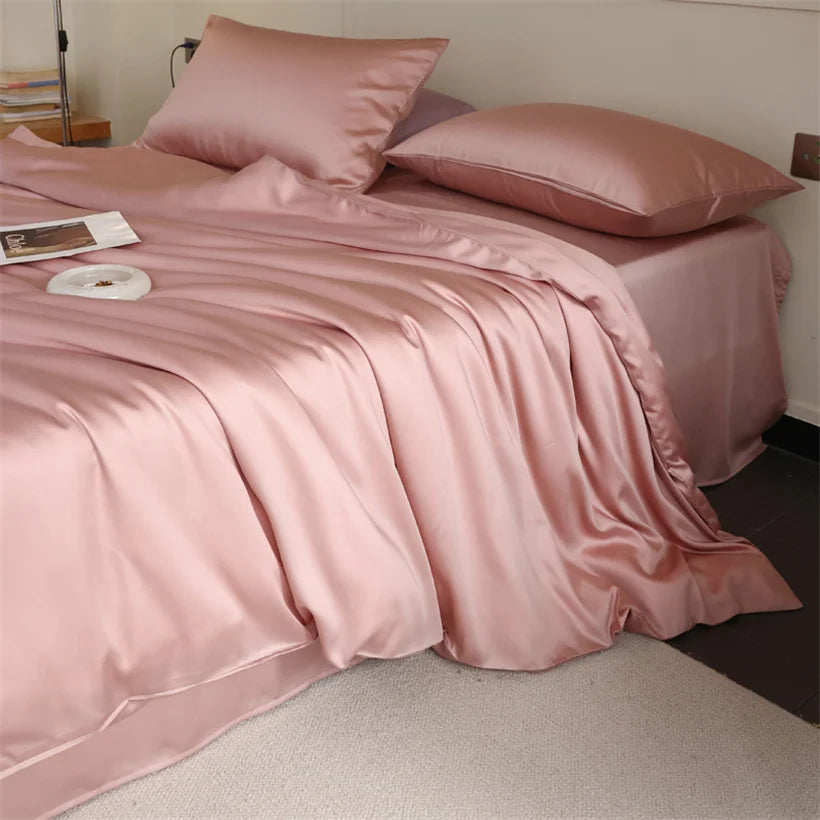 Parure de Lit Luxe en Soie de Mûrier 100% Naturelle – Housse de Couette, Drap et Taies | Twin, Double, Queen, King Size