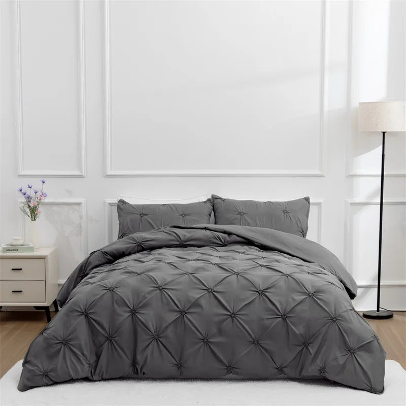 Parure de lit en satin – Housse de couette + 2 taies d’oreiller (plusieurs tailles)