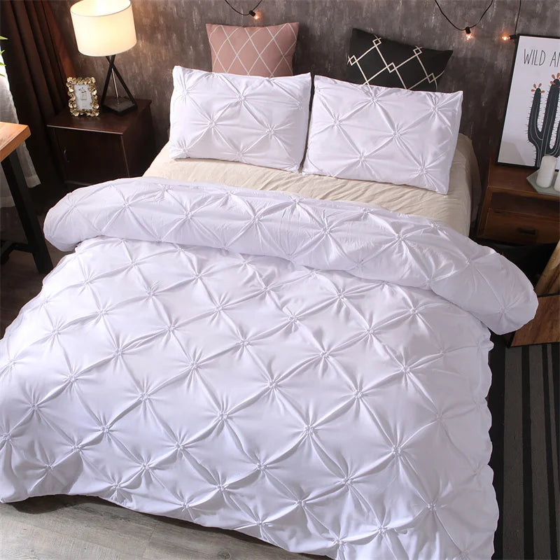 Parure de lit en satin – Housse de couette + 2 taies d’oreiller (plusieurs tailles)