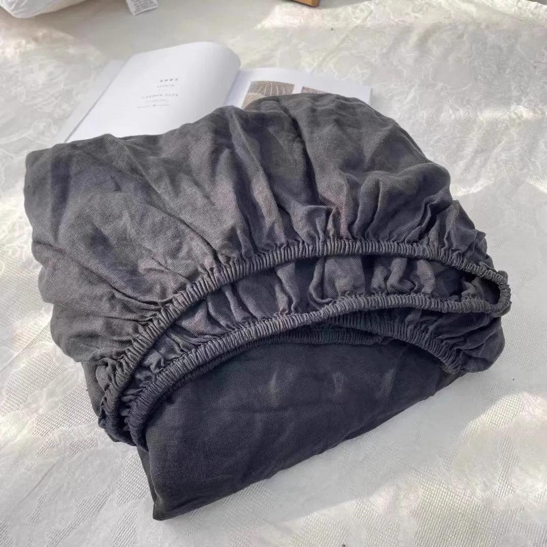 Drap-housse 100% Lin Français – Écologique, Respirant, Durable, Bonnet 35 cm