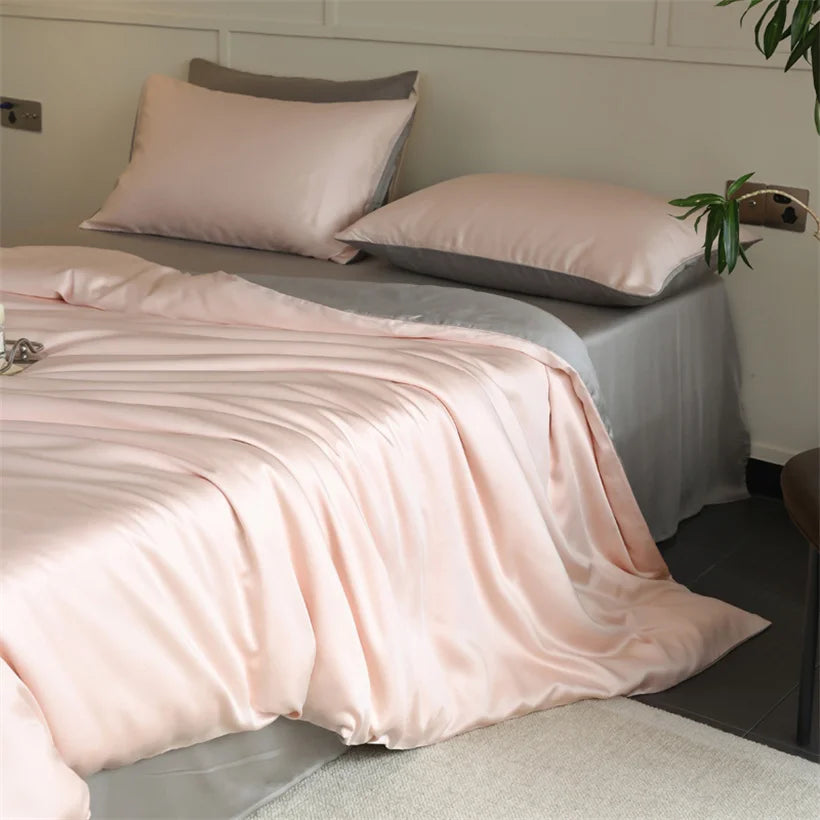 Parure de Lit Luxe en Soie de Mûrier 100% Naturelle – Housse de Couette, Drap et Taies | Twin, Double, Queen, King Size