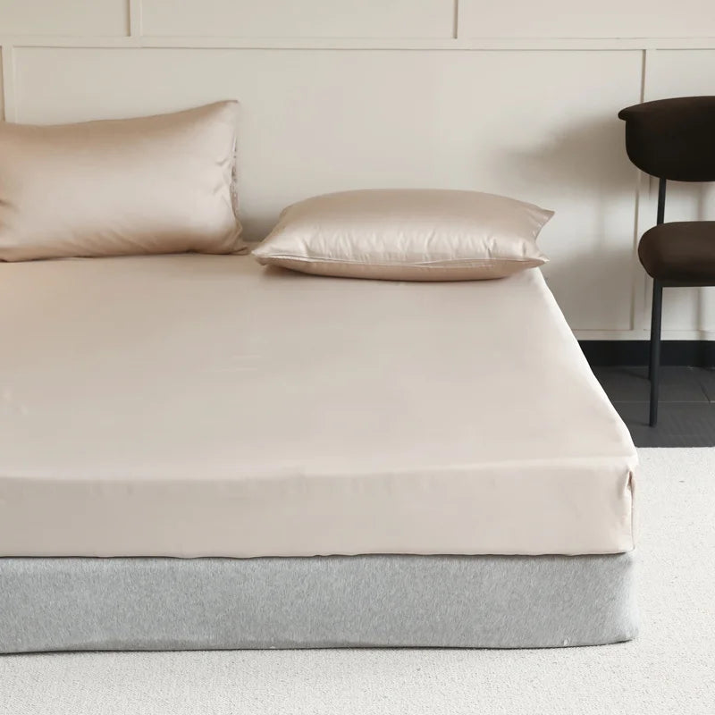 Drap-housse 100% Soie Naturelle – Luxe, Doux, Respirant, Bonnet 30 cm